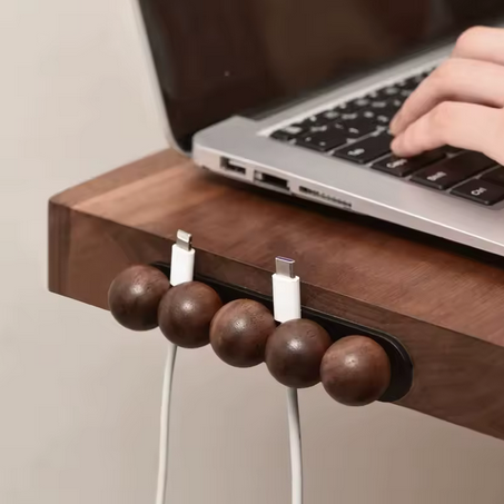The Cable Keeper — Walnut Wood Cable Organizer