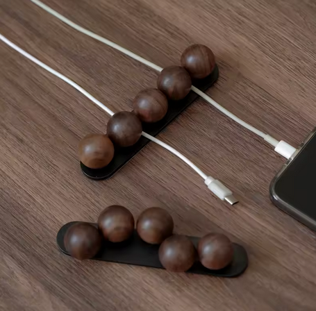 The Cable Keeper — Walnut Wood Cable Organizer