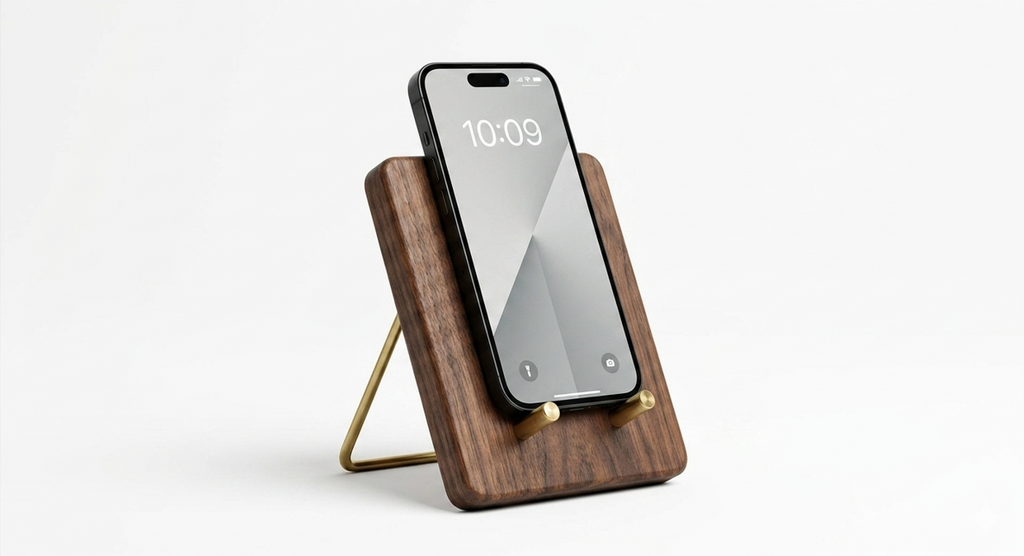 The Dock — Walnut Wood Phone Stand